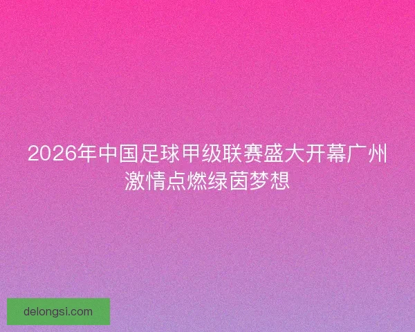 2026年中国足球甲级联赛盛大开幕广州激情点燃绿茵梦想