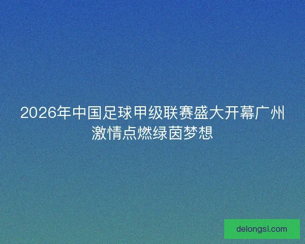 2026年中国足球甲级联赛盛大开幕广州激情点燃绿茵梦想